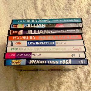 8 Workout DVDs-Pilates, Yoga, Abs, HIIT.